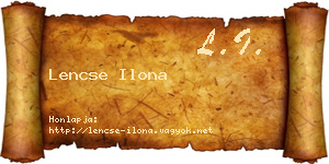 Lencse Ilona névjegykártya