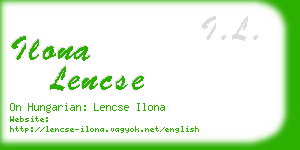 ilona lencse business card